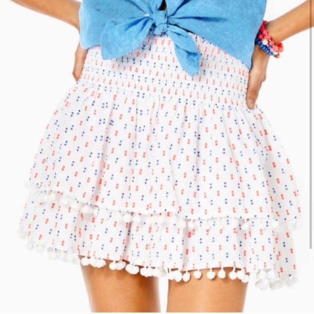 Lily Pulitzer Ethenia White Skirt size Large Summer Resort Preppy NWOT